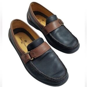 Tommy Bahama Men’s Brown/Black Leather Loafers Casual